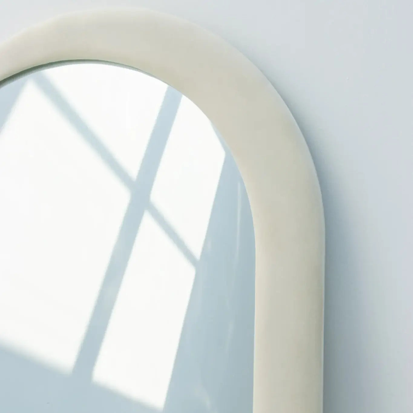 Fabric Frame Arch Shape Mirror For Floor Decoration Luxury Casa