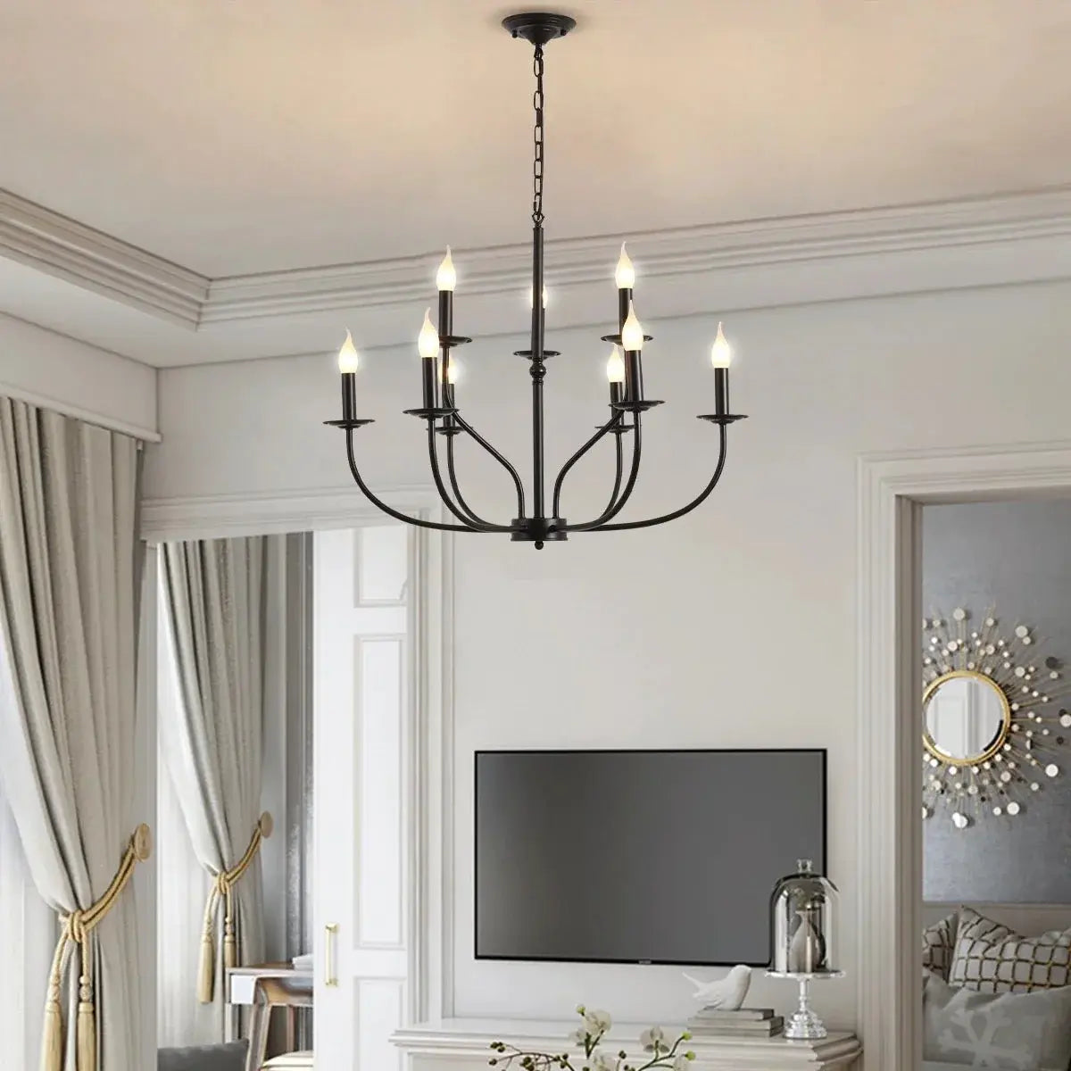 Farmhouse Matt Black Modern Light Luxury Casa