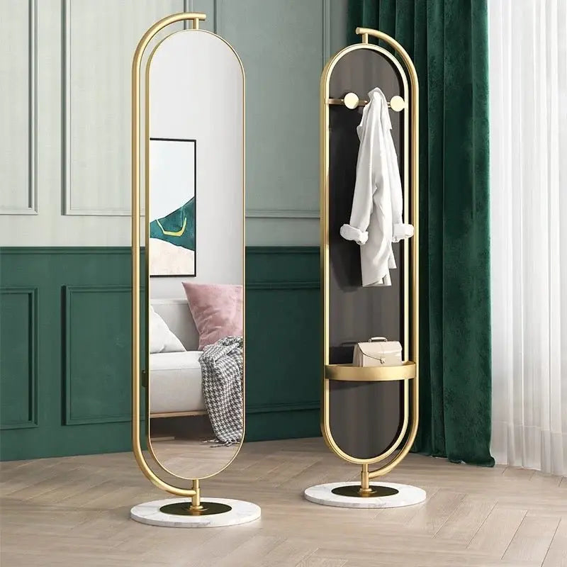 Floor Hanger And Rotatable Oval Shape Mirror Luxury Casa