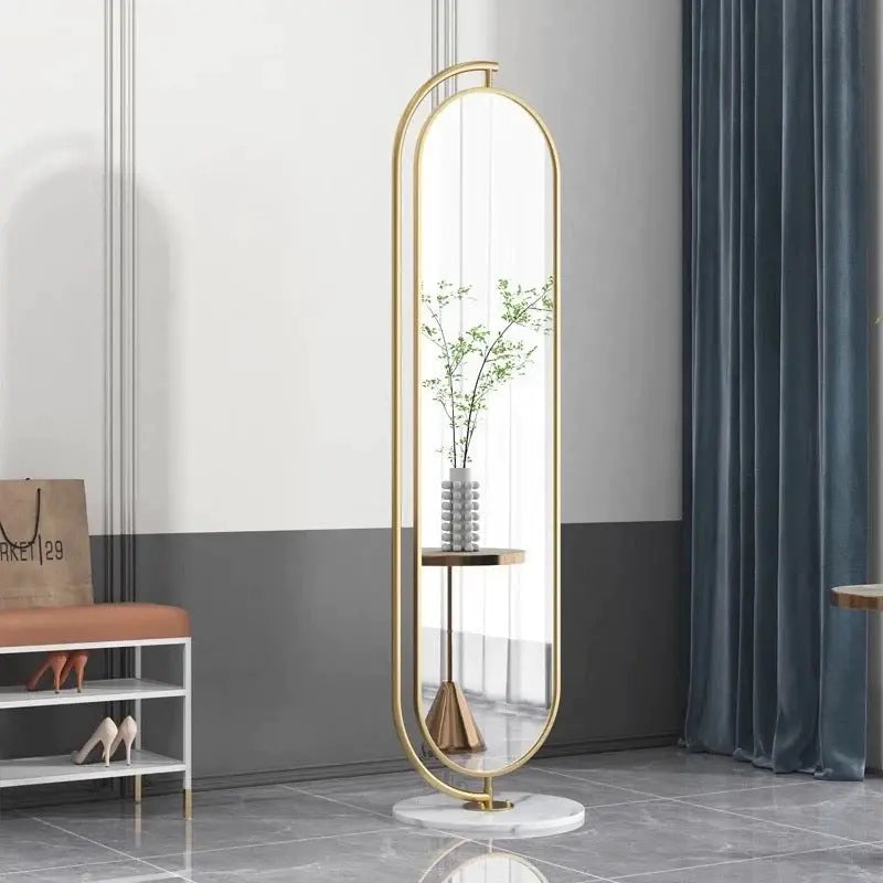 Floor Hanger And Rotatable Oval Shape Mirror Luxury Casa