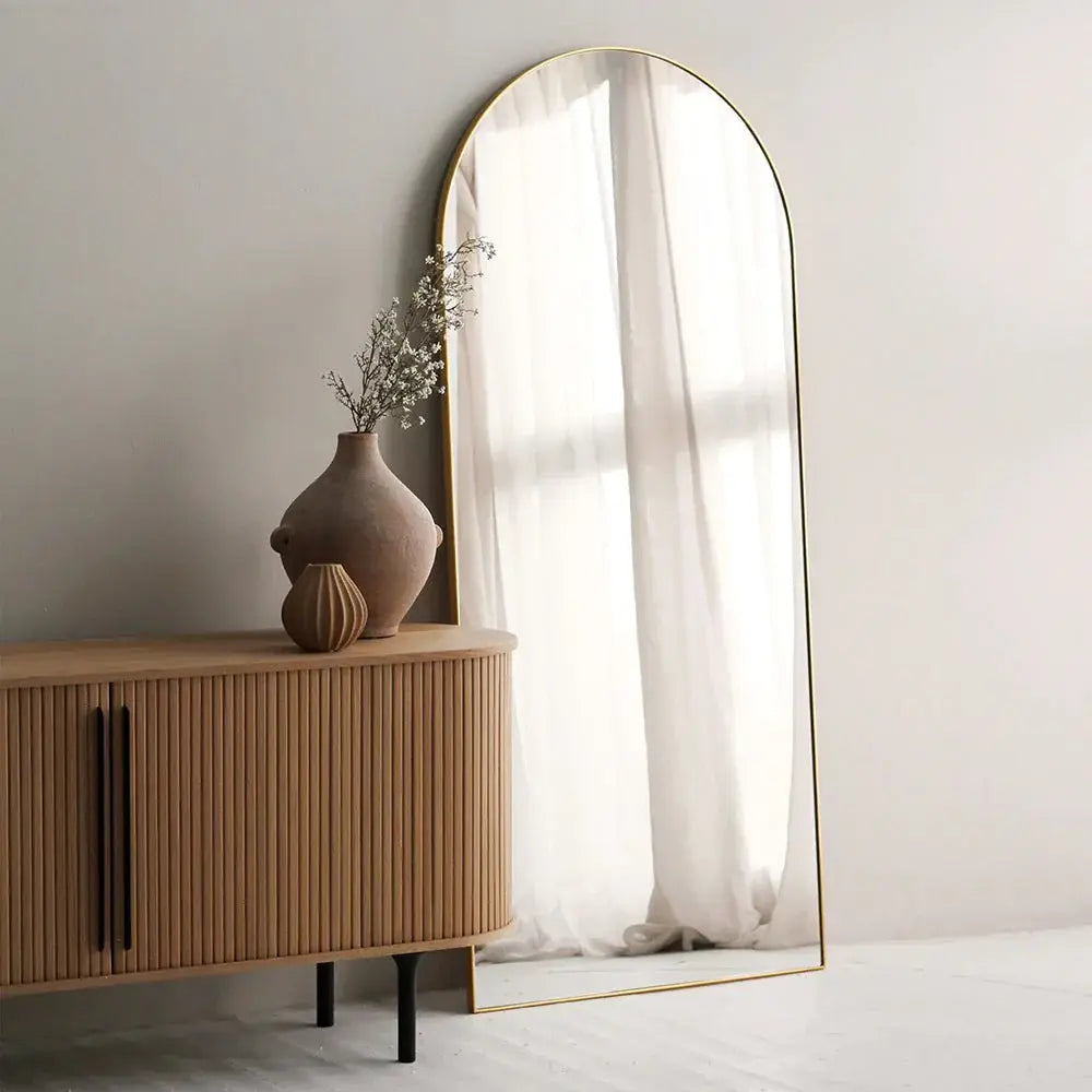 Half Moon Shape Aluminium Arch Mirror For Standing At Floor Luxury Casa