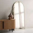 Half Moon Shape Aluminium Arch Mirror For Standing At Floor Luxury Casa