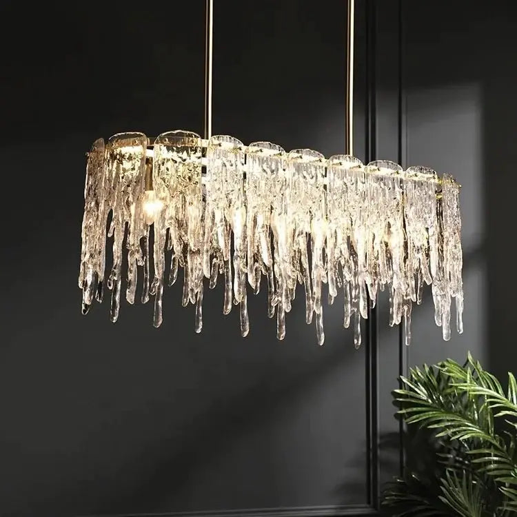 Ice Drop Shaped Glass Island Lights Luxury Casa