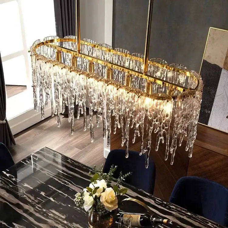Ice Drop Shaped Glass Island Lights Luxury Casa