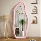 Irregular Shape Pink Color Floor Mirror Luxury Casa