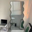 Irregular Shape Wiggly Black Frame Mirror Luxury Casa