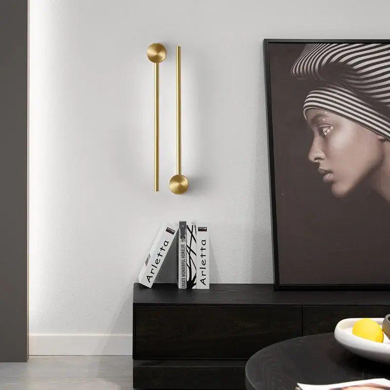 LED Single Line Of Wall Light Gold Color Luxury Casa