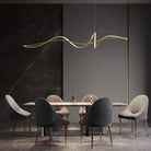 Line Art Wavy Pendant Gold Light Luxury Casa