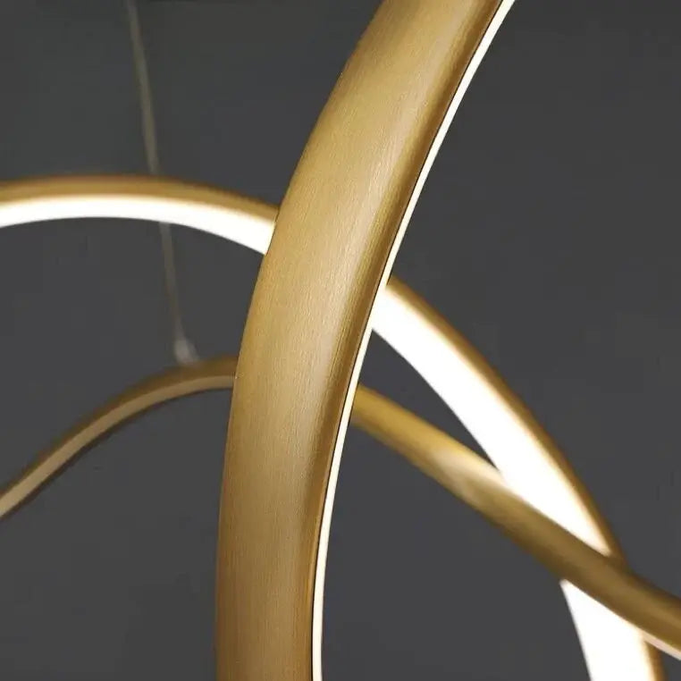 Line Art Wavy Pendant Gold Light Luxury Casa