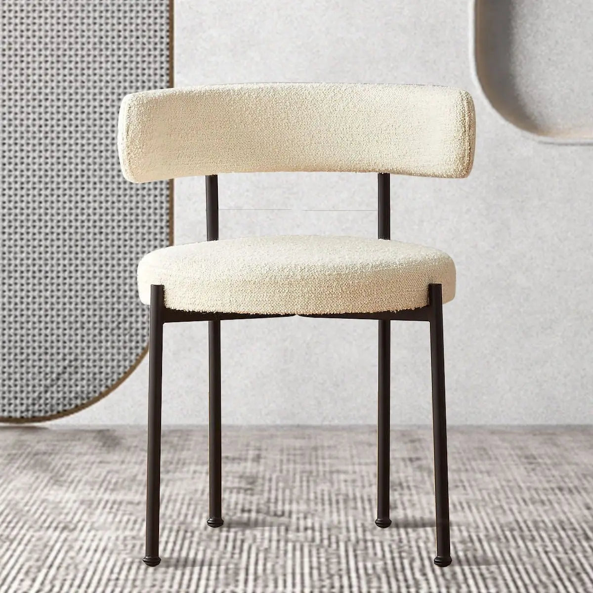 Liza Boucle Dining Chair Luxury Casa