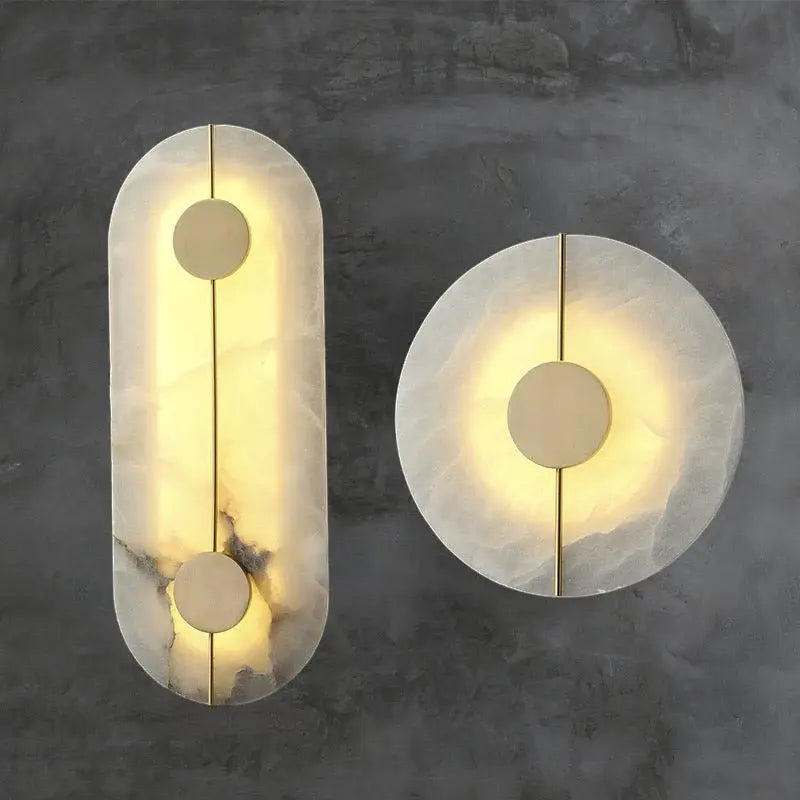Natural Marble With Hidden LED Light Wall Lamp Luxury Casa