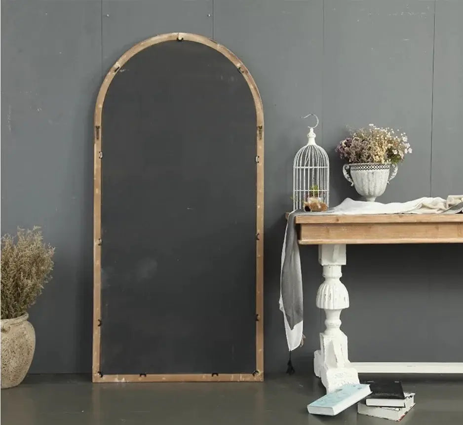 Orginal Wood Frame Arch Shape Mirror Window Design Luxury Casa