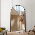 Oversize Black Frame Arch Shape Mirror Luxury Casa