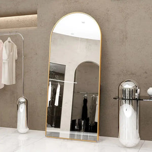 Oversize Gold Frame Arch Shape Mirror