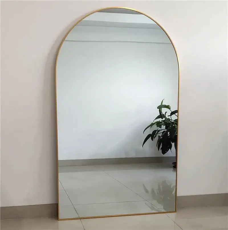 Oversize Gold Frame Arch Shape Mirror Luxury Casa