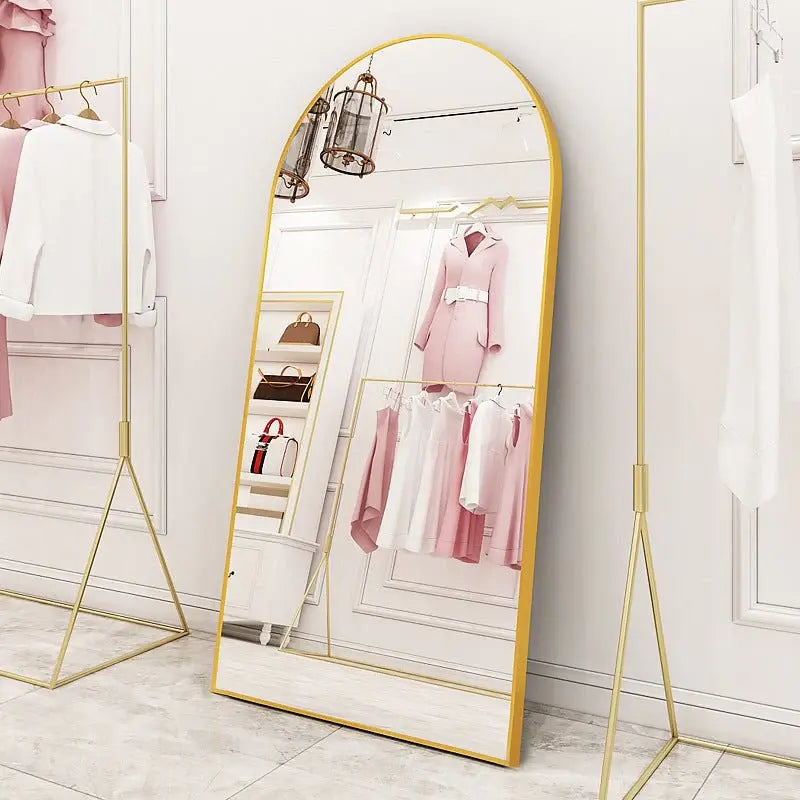 Oversize Gold Frame Arch Shape Mirror Luxury Casa