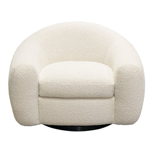 Luxury Pascal Bone Bouclé Textured Fabric Accent Swivel Chair