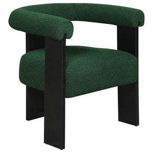 Luxury Ramona Green & Black Bouclé Upholstered Accent Side Chair