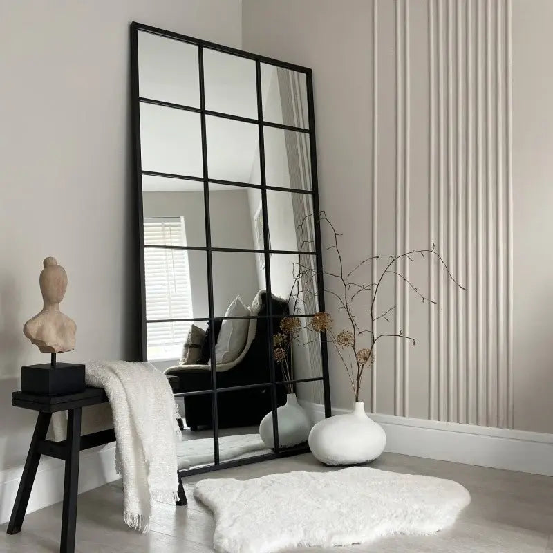 Rectangular Shape Window Design Mirror For Floor Decoration Luxury Casa