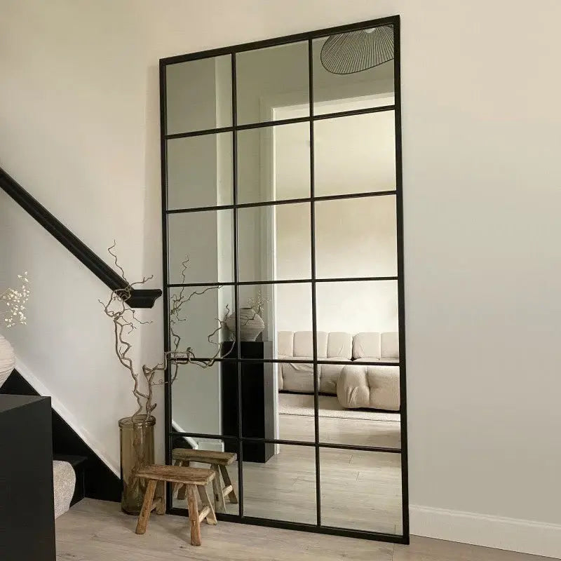 Rectangular Shape Window Design Mirror For Floor Decoration Luxury Casa