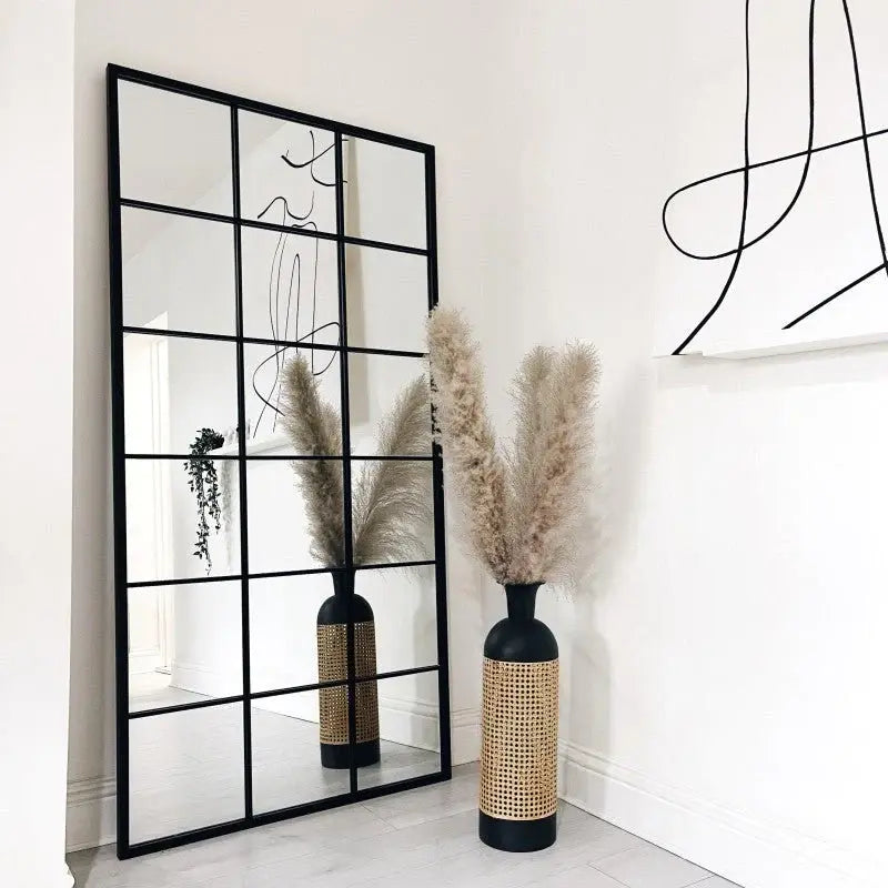 Rectangular Shape Window Design Mirror For Floor Decoration Luxury Casa