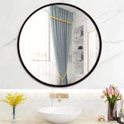 Round Shape Aluminium Black Frame Wall Mirror Luxury Casa
