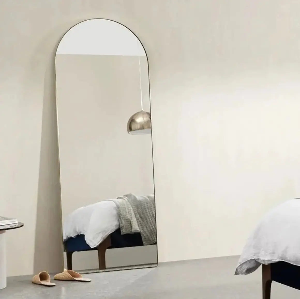 Silver Frame Arch Shape Large Mirror Luxury Casa
