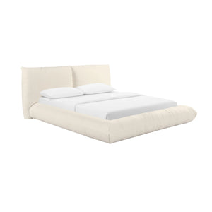 Luxury Romp Upholstered Bed – Cream Recycled Linen