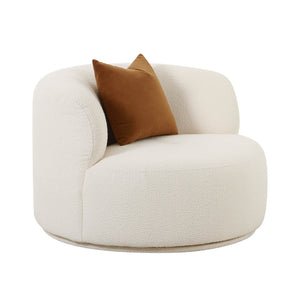 Luxury Fickle Cream Bouclé Swivel Chair