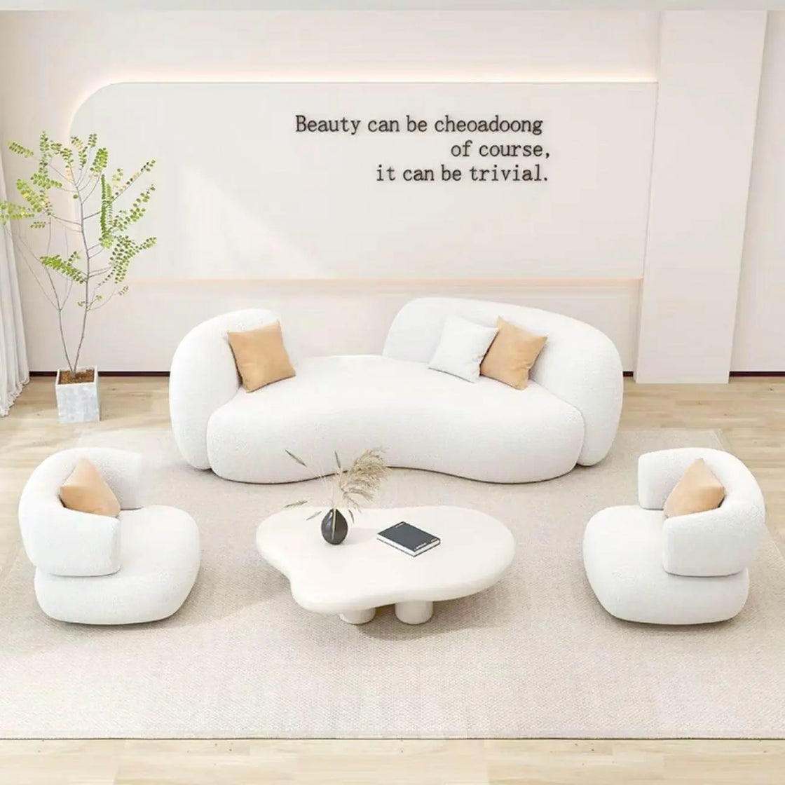 Modern Curved Sofa Set Luxury Casa