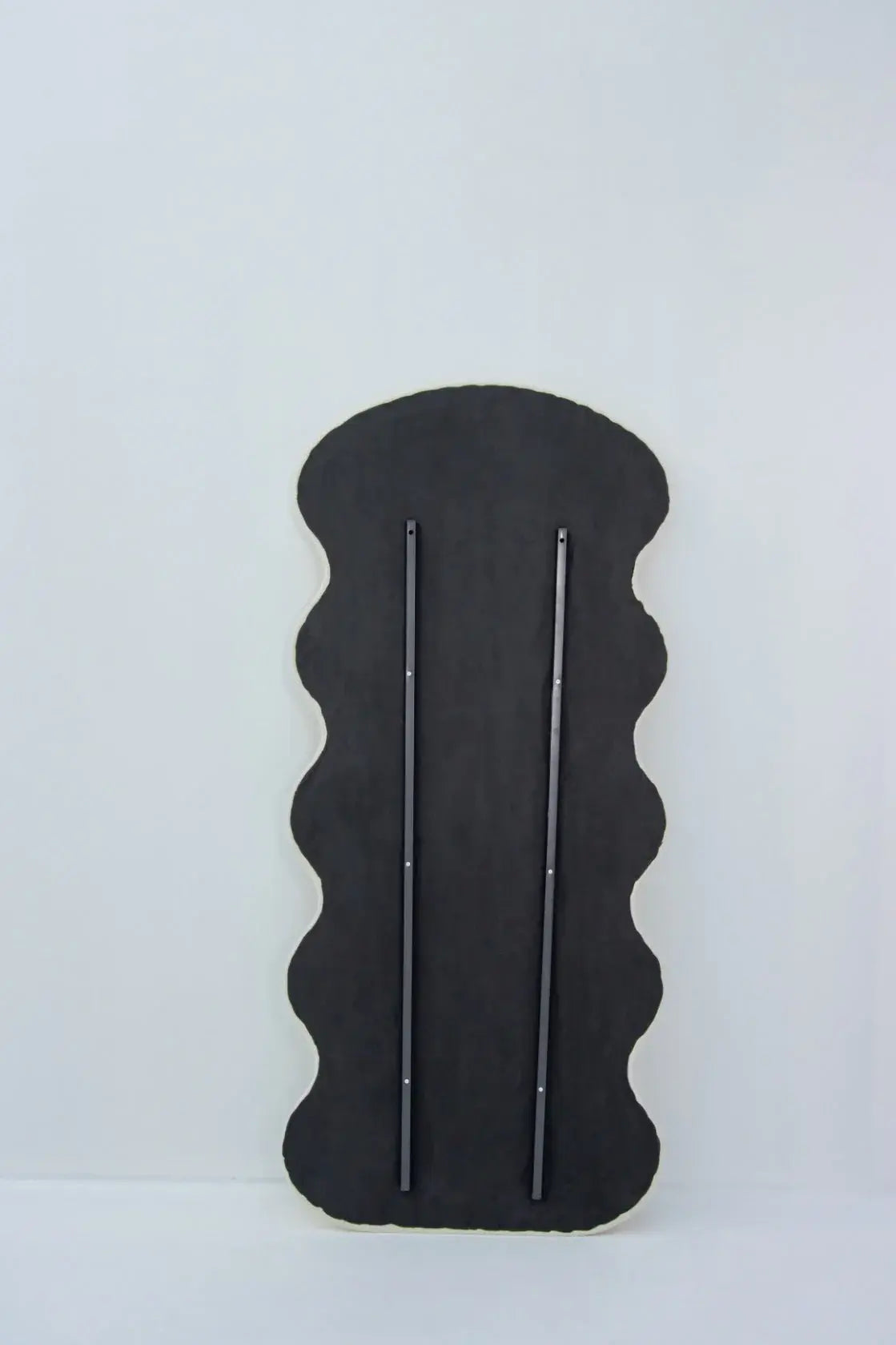 Wavy Shape And Velvet Textured Frame Mirror Luxury Casa