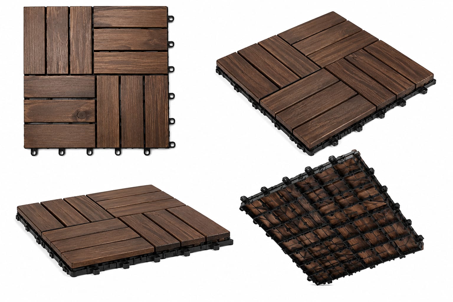 Acacia Interlocking Outdoor Deck Tiles