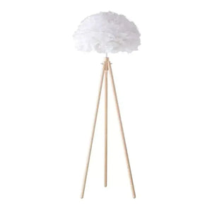 Wooden Feather Floor Lamp