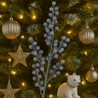 Christmas Silver Berry Stem Decoration Luxury Casa