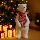 Standing Polar Bear Decoration with Scarf Luxury Casa