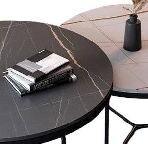 Bologna Marble Nesting Coffee Table Set – Black & White Luxury Casa