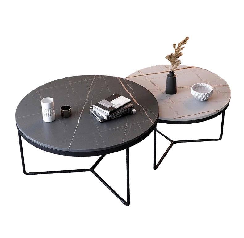 Bologna Marble Nesting Coffee Table Set – Black & White Luxury Casa