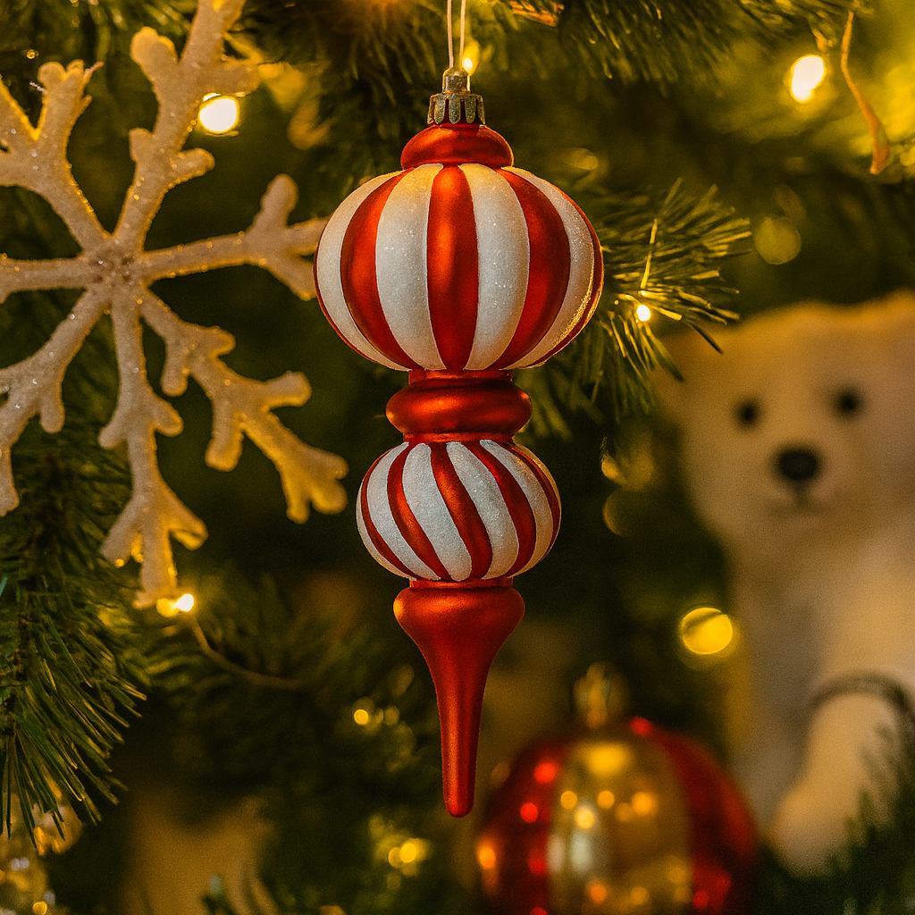 Christmas Striped Drop Candy Ornament Luxury Casa