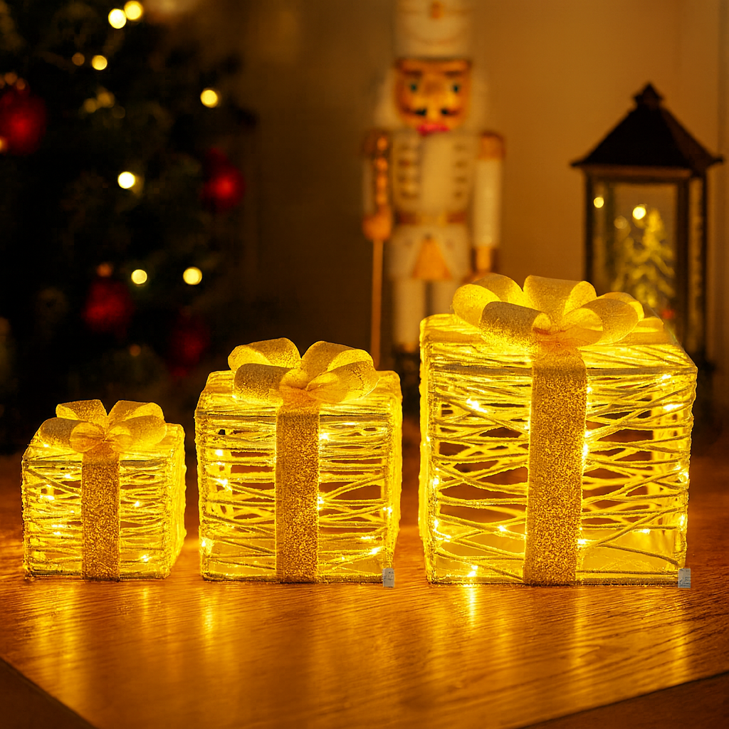 Silver Frost LED Gift Box Set Luxury Casa