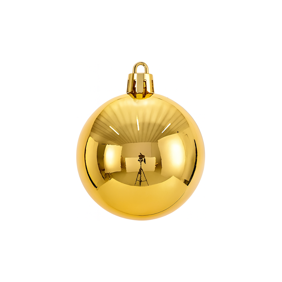 Gold Christmas Bauble Ornament – 15 cm (Glossy Shatterproof Decoration) Luxury Casa