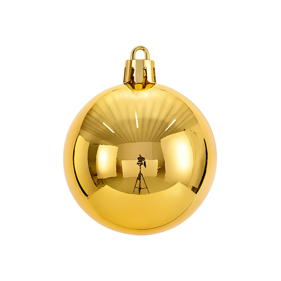 Gold Christmas Bauble Ornament – 20 cm (Glossy Shatterproof Decoration) Luxury Casa