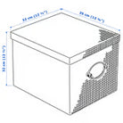 Beige Storage Box with Lid and Label Holder Luxury Casa