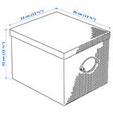 Beige Storage Box with Lid and Label Holder Luxury Casa