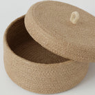 Round Jute Basket with Lid – Natural Luxury Casa