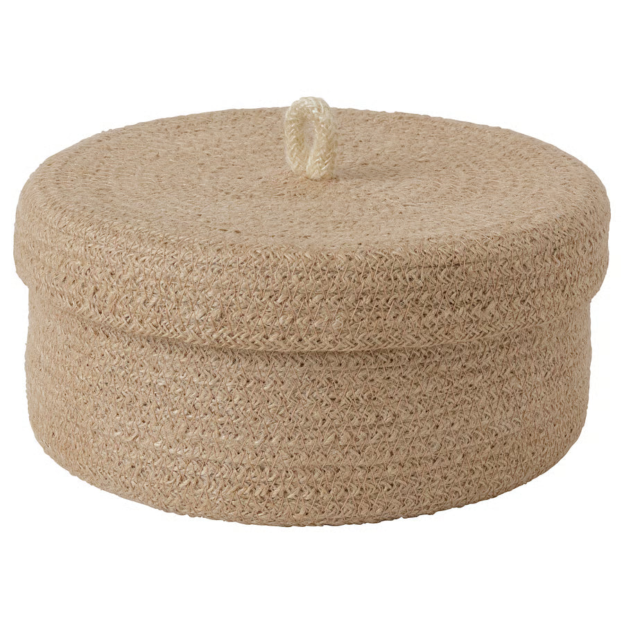 Round Jute Basket with Lid – Natural Luxury Casa