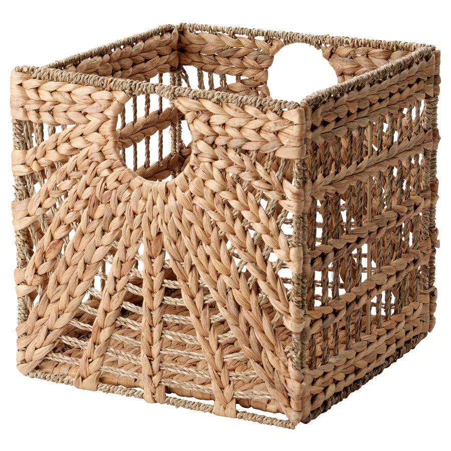 Square Handwoven Water Hyacinth Basket – Natural Luxury Casa