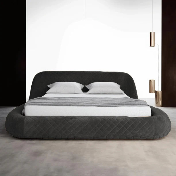 Modern Low Profile Bed – Quilted Contemporary Design Luxury Casa
