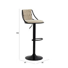 Beige Velvet Bar Stool with Black Base Luxury Casa