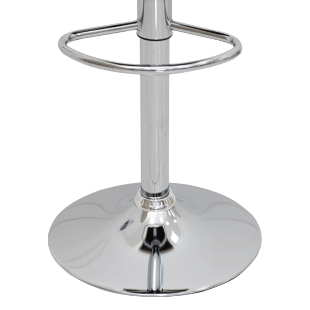Beige Velvet Bar Stool with Chrome Base Luxury Casa