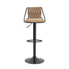 Brown Velvet Bar Stool with Black Base Luxury Casa